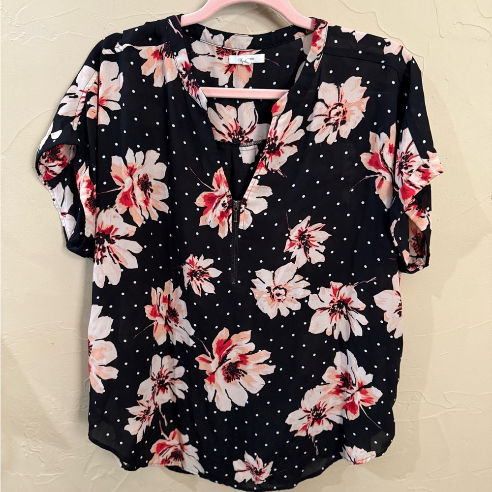 Maurices Black Floral Top